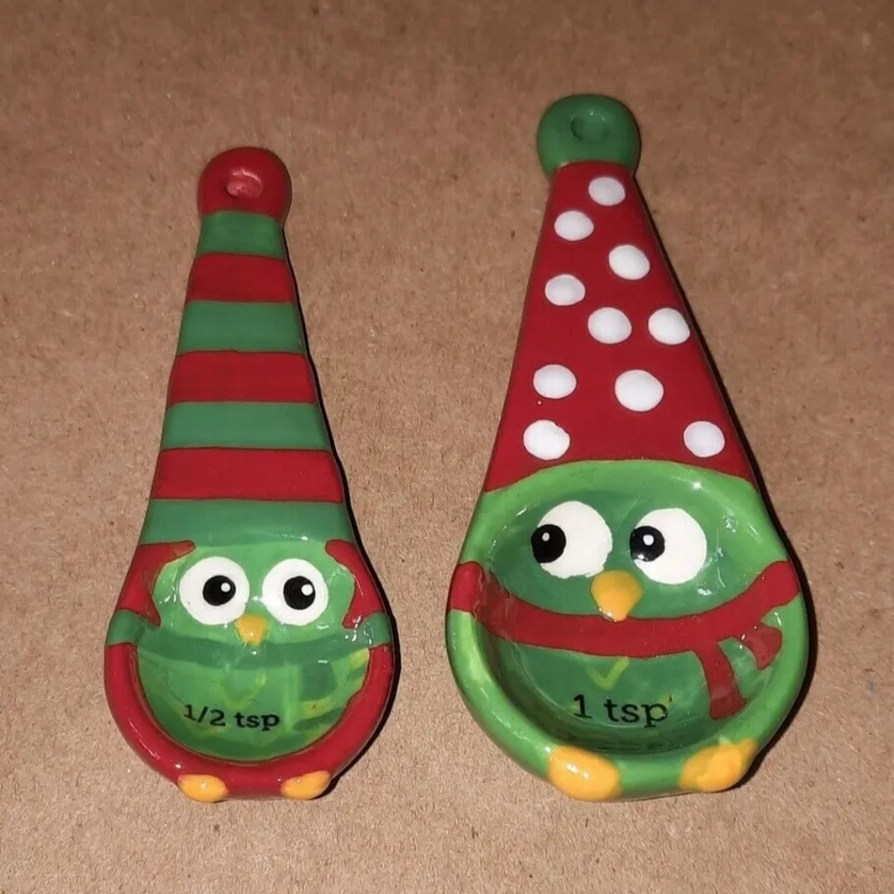 Pier 1 Christmas Owl Measuring Spoons 1 tsp - 1/2 tsp